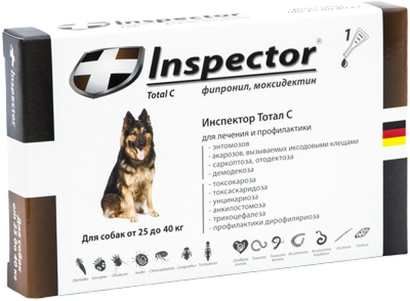 Inspector total Mini от паразитов для кошек и собак от 0.5 до 2 кг инспектор капли