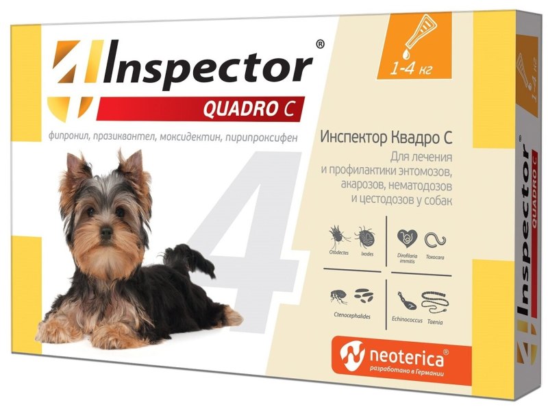 Inspector Quadro c для собак от глистов