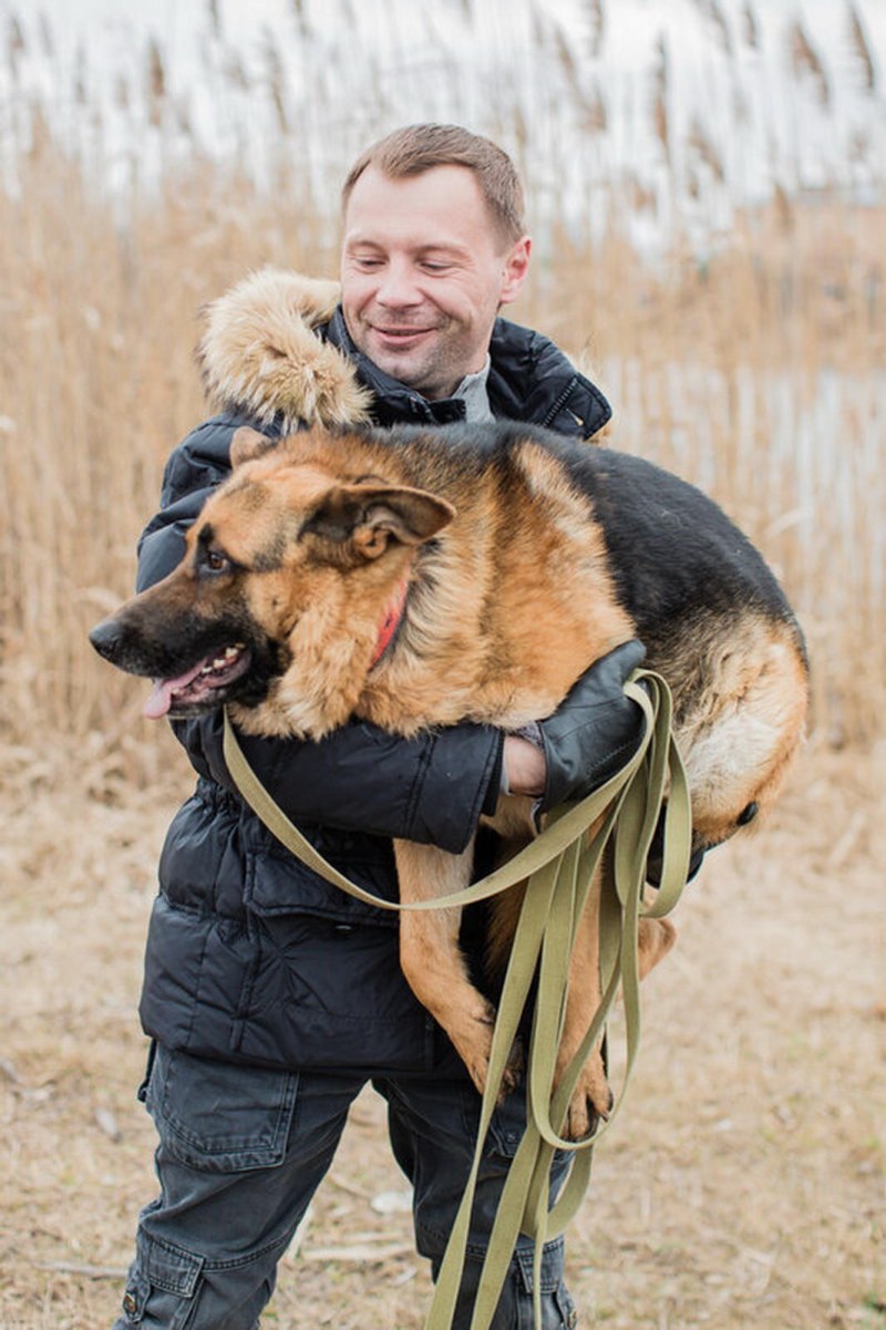 Овчарка с хозяином