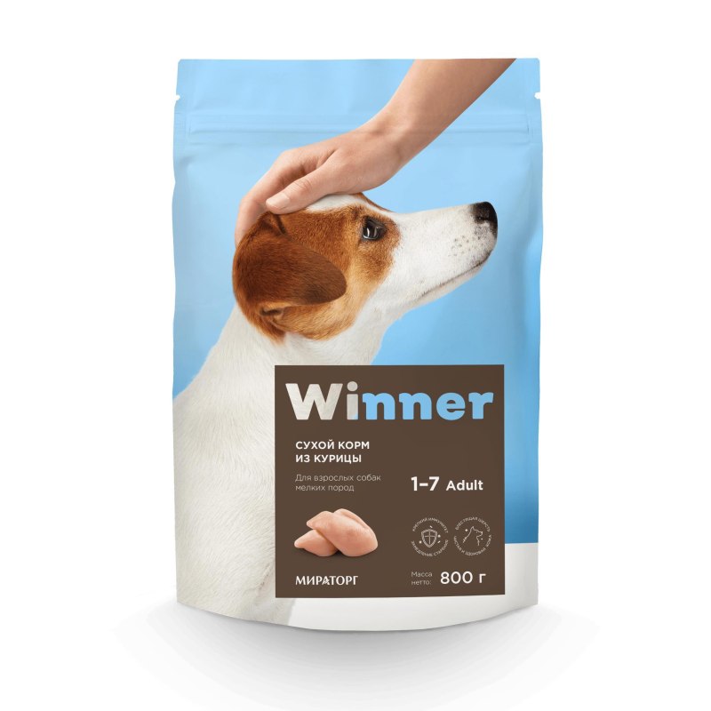 Корм для собак winner курица 800г