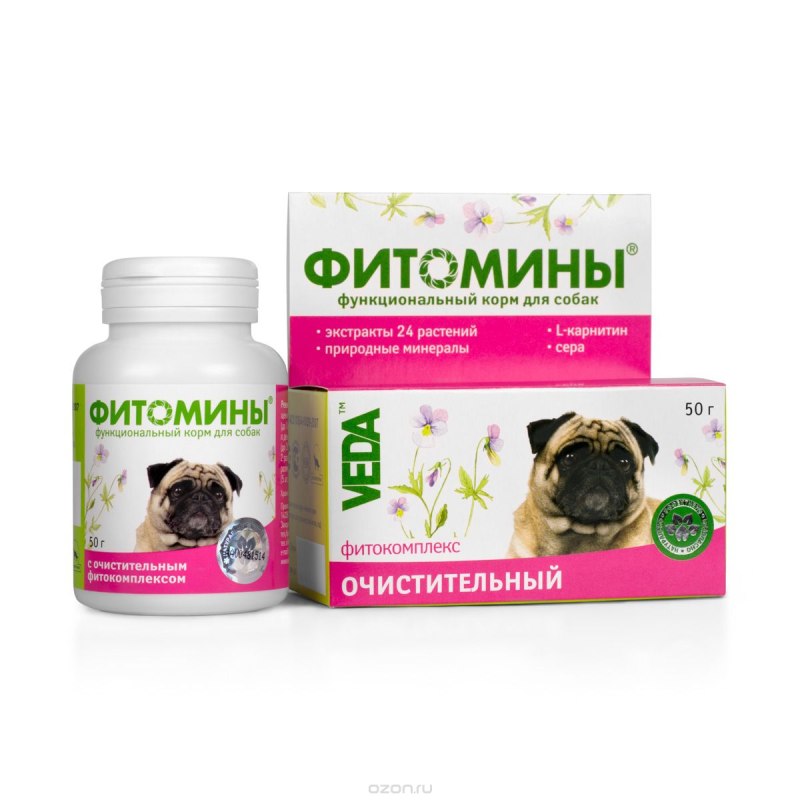 Фитомины д/собак фитокомплекс очистительный 50таб