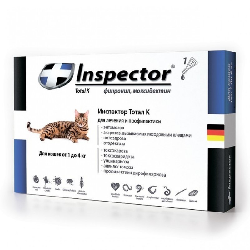 Inspector капли противопаразитарные д/Кош от 8-15кг 1пипет. (1/16)