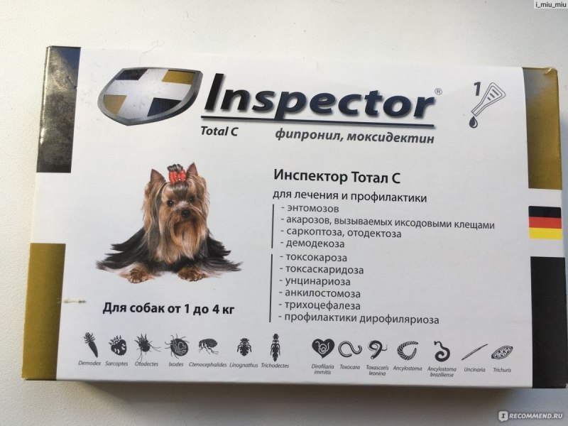 Капли на холку инспектор для собак