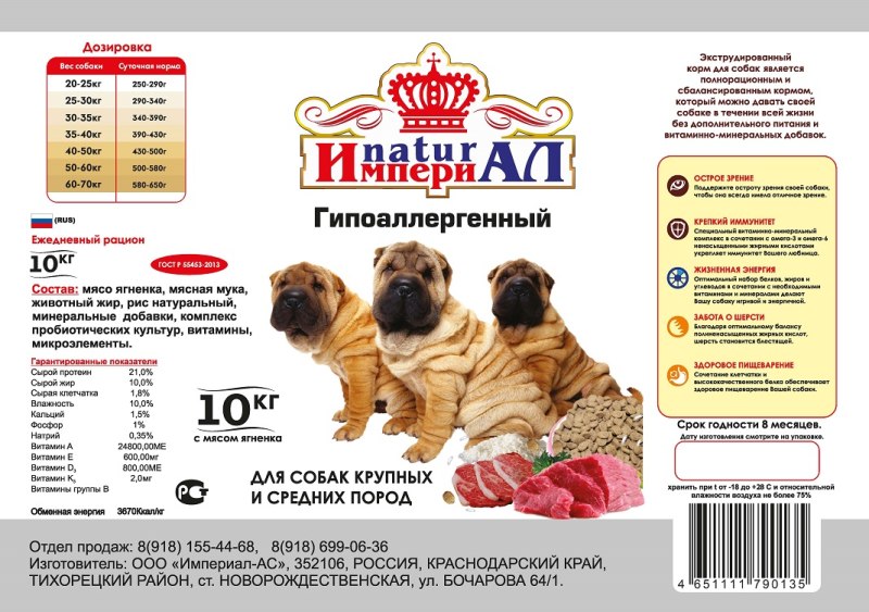 Корма Империал для собак