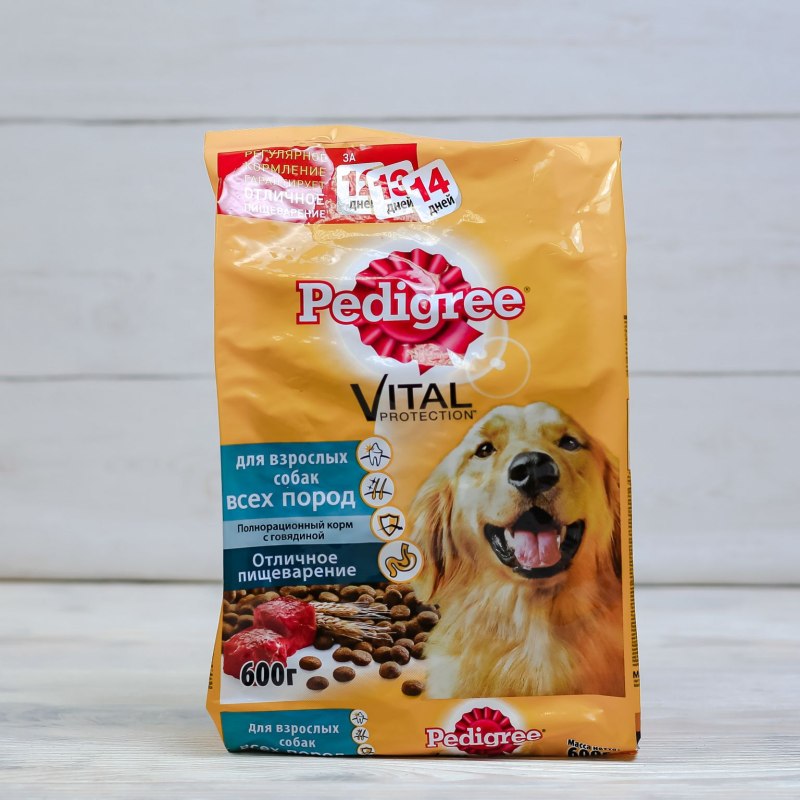 Pedigree сух для взрослых собак всех пород говядина 14x 600г 10113857