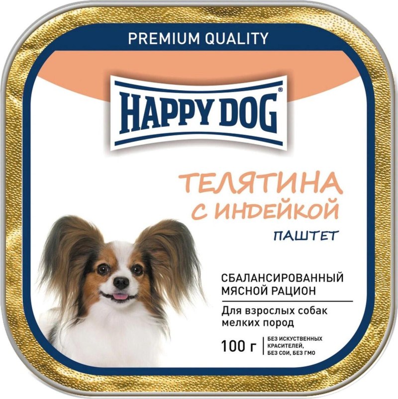 Happy Dog (Хэппи дог) паштет для собак телятина/индейка 100гр