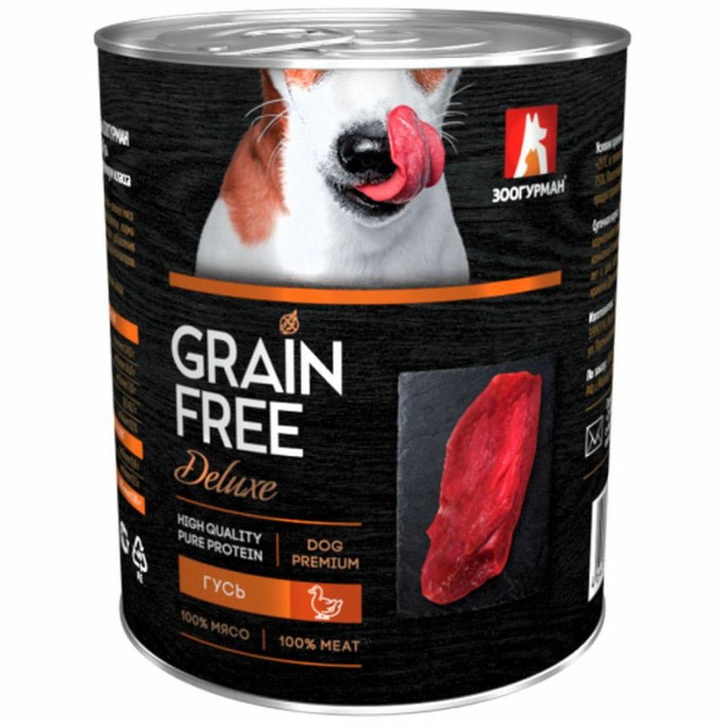 Зоогурман консервы для собак Grain free со вкусом гуся 0,35 кг