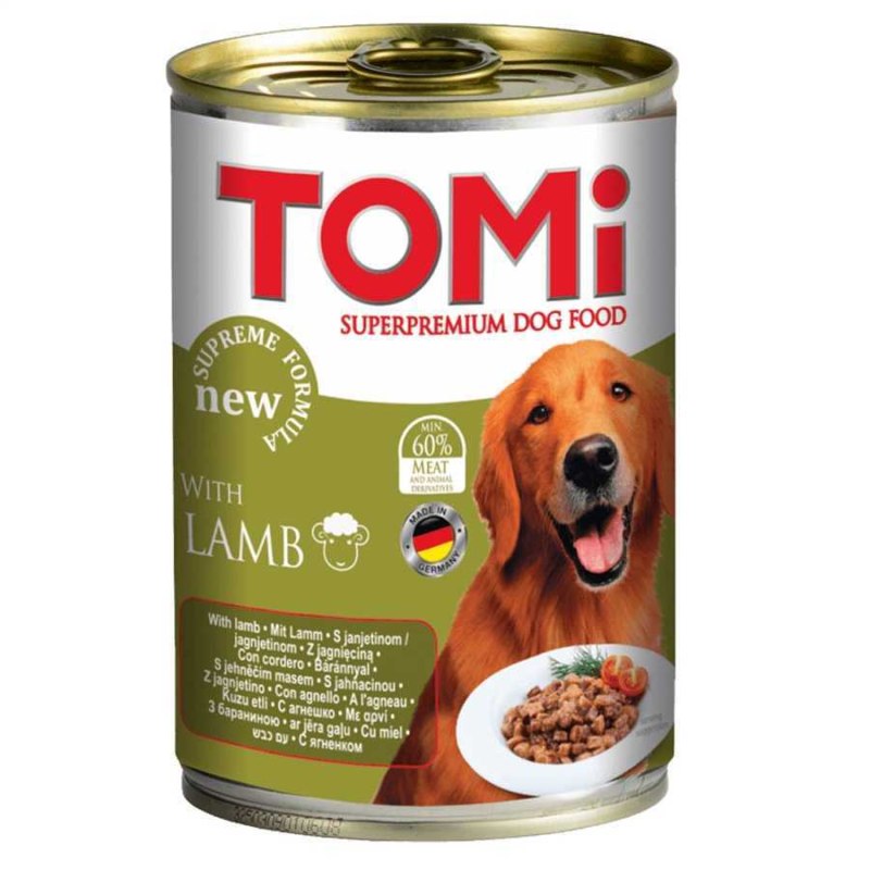 Корм для собак Tomi (0.4 кг) 1 шт. Консервы для собак с говядиной