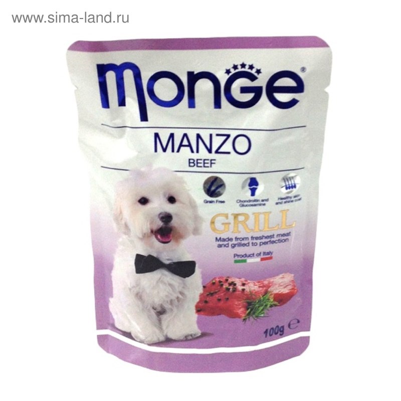 Monge Dog Grill Pouch для собак говядина