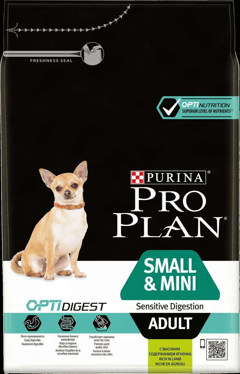 Pro Plan "Adult small&Mini sensitive digestion"700 г (+100г)для собак OPTIDIGEST С ягненком и рисом