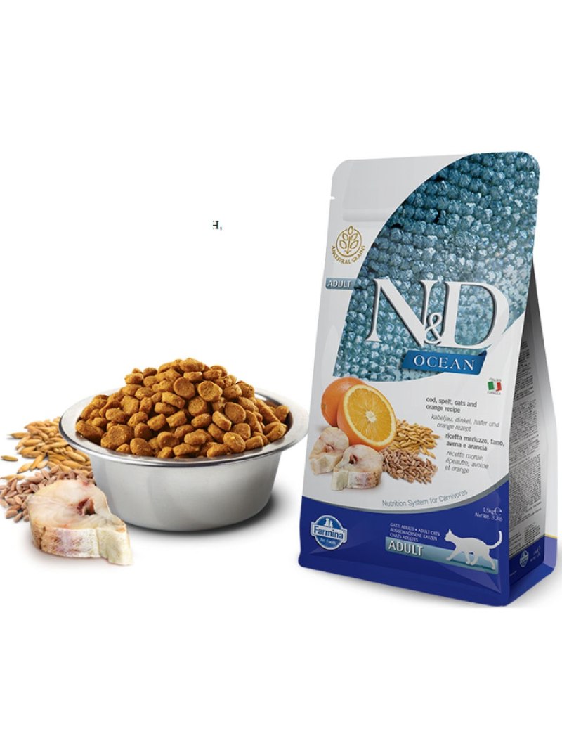 Фармина n&d оушен Cat gf Pumpkin Herring сух.д/кошек 300г
