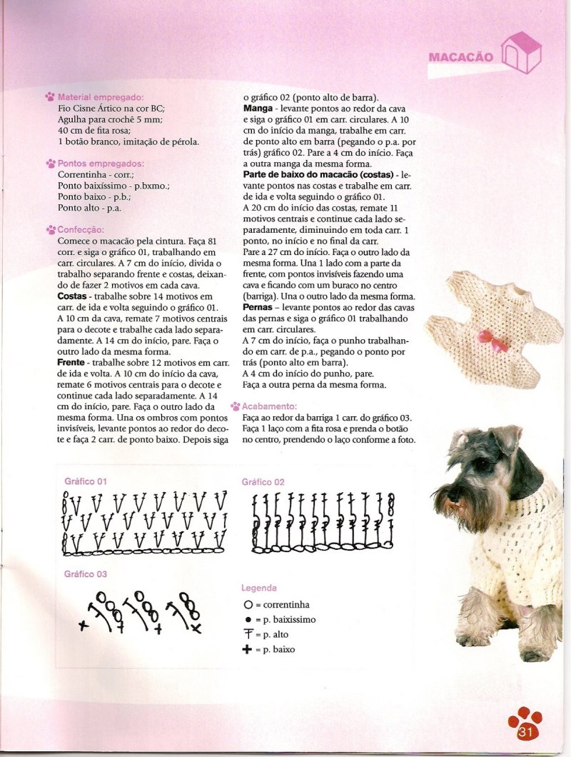 Вязаная одежда для собак схемы