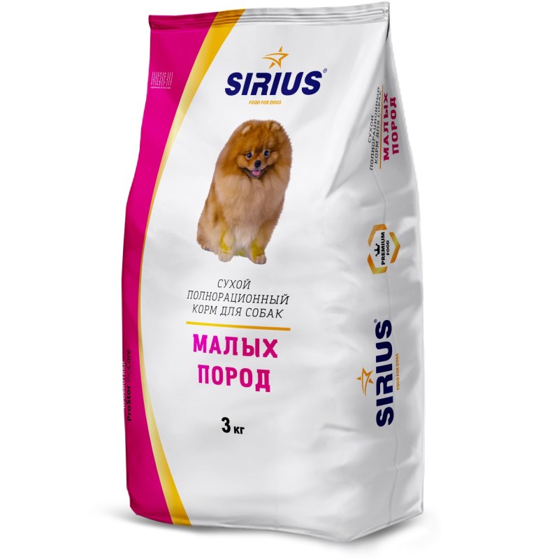 Корм для собак Sirius (3 кг) для малых пород