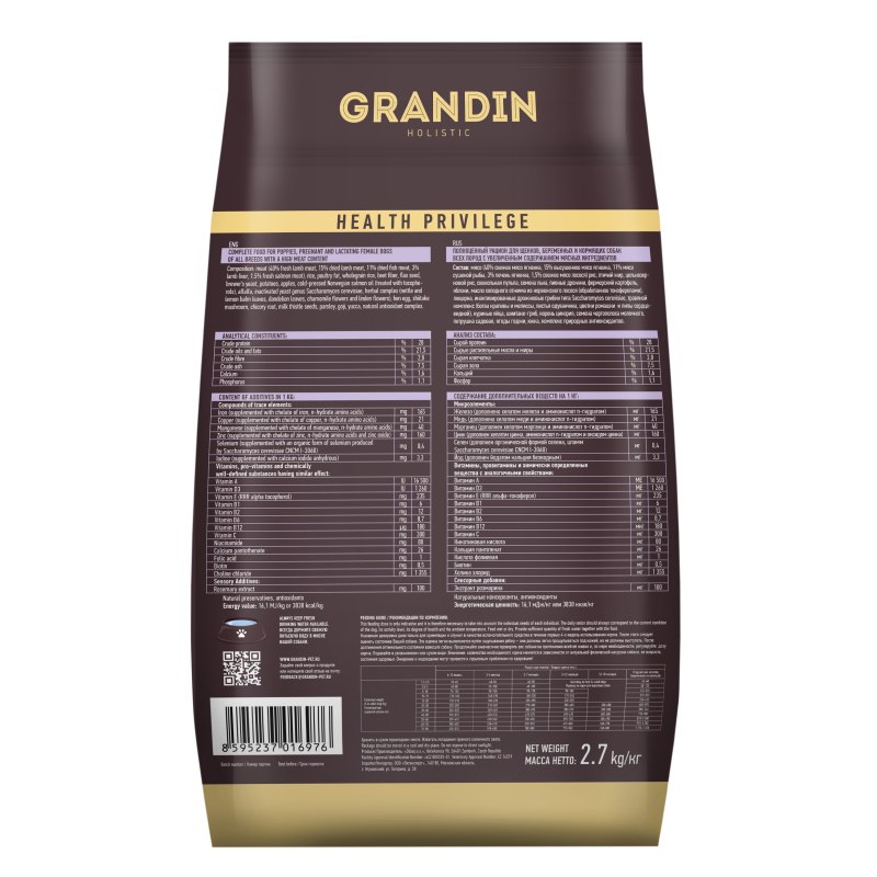 Grandin корм для собак Holistic