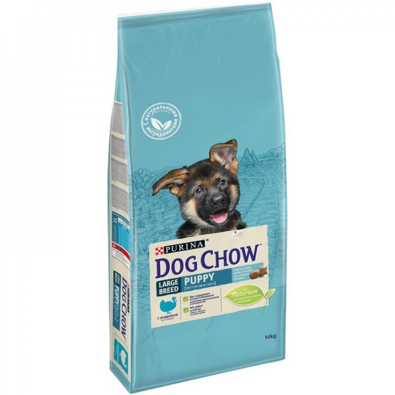 Корм Dog Chow для щенков крупных пород, с индейкой, Puppy large Breed