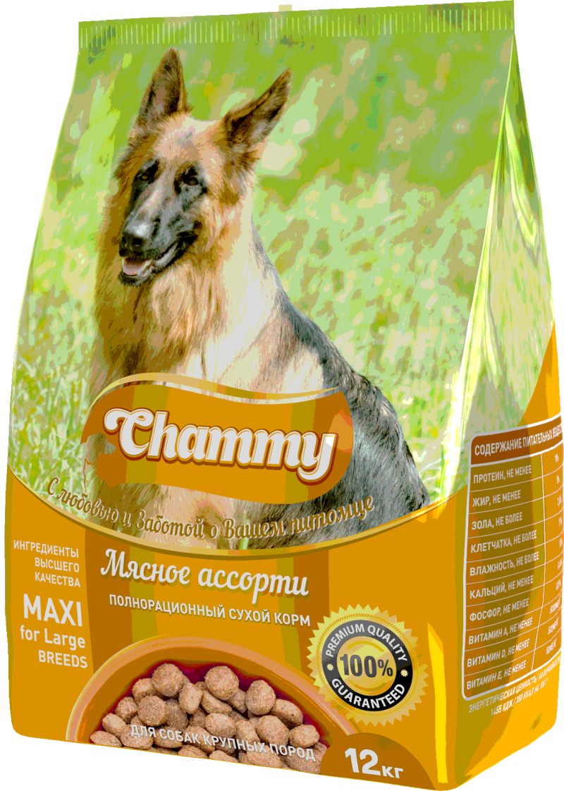 Корм для собак Chammy мясное ассорти 600г