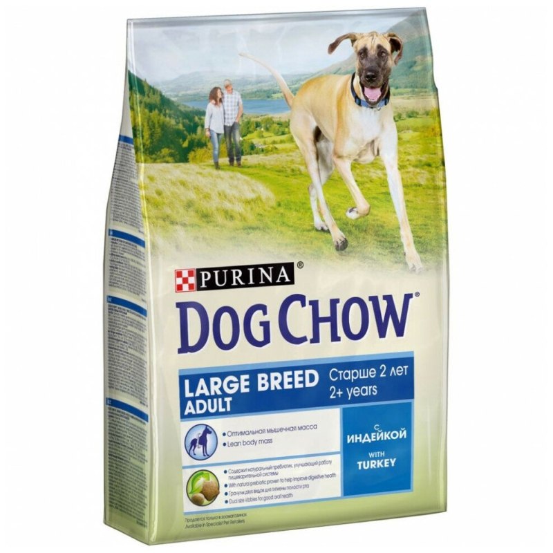 Purina Dog Chow для щенков крупных пород индейка