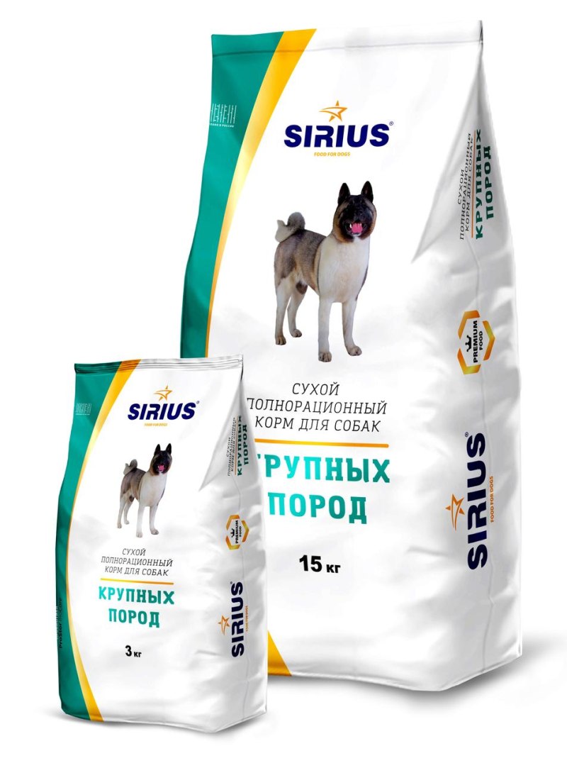 Корм для собак Sirius (20 кг) для крупных пород
