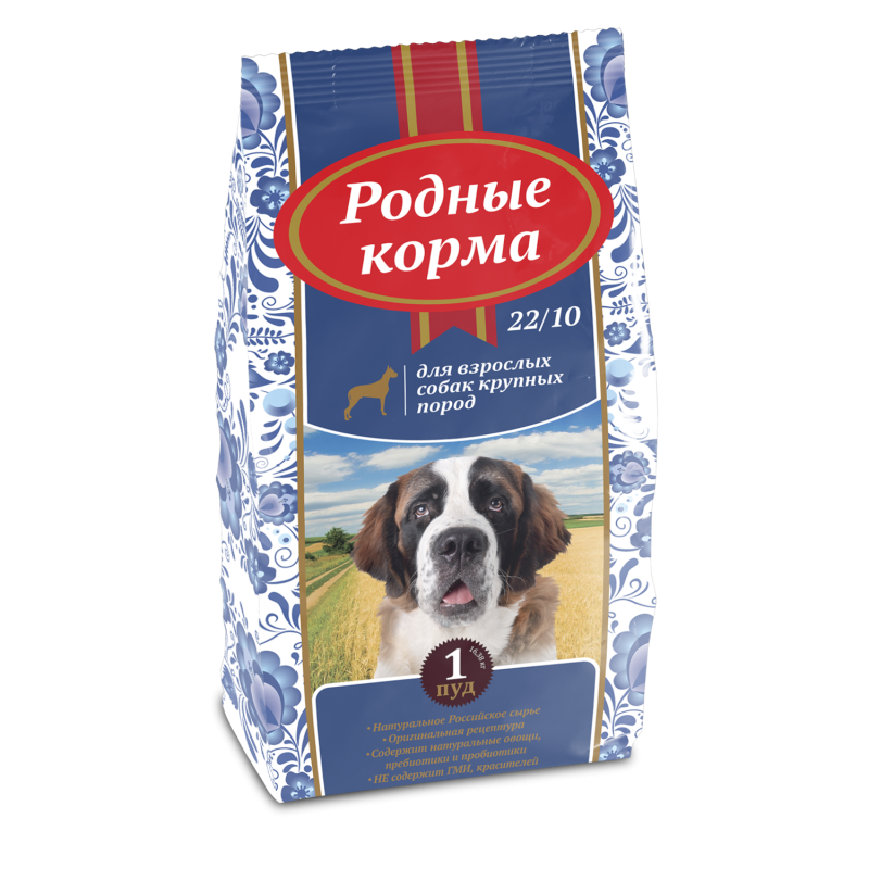 Родные корма для собак сухой 16,38кг/ 1 пуд для всех пород (20/10)