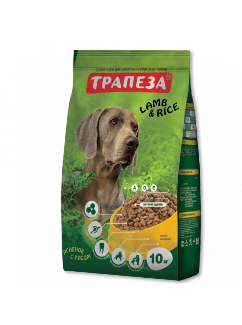 Корм для собак Трапеза (10 кг) макси для взрослых собак крупных пород