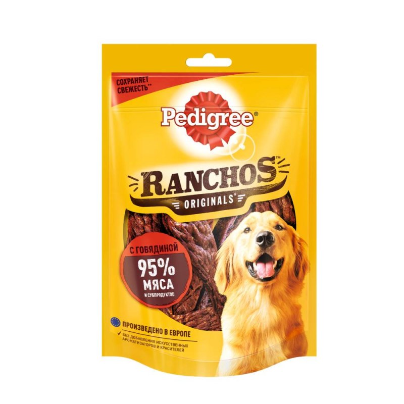 Pedigree 58гр лакомство для собак говядина Ranchos
