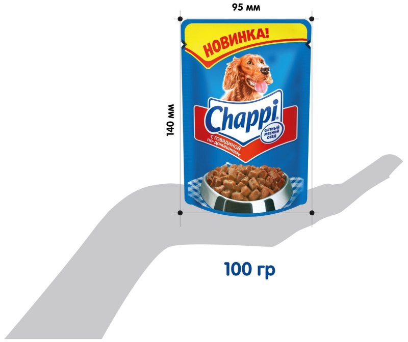 Корм для собак Chappi говядина 24шт. Х 100г