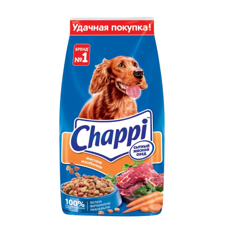 Корм Chappi сухой для собак «сытный мясной обед. Мясное изобилие»