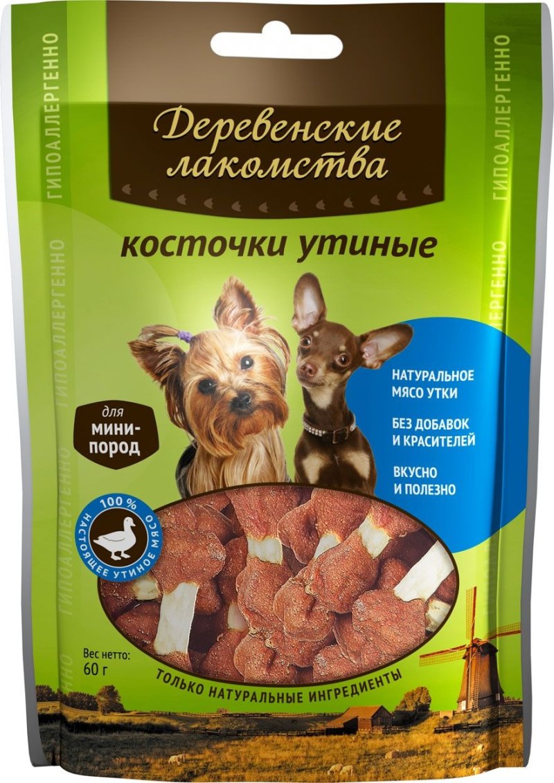 Деревенские лакомства: дольки Утиные д/собак мини-пород, 55г (79711533)