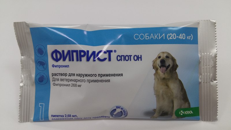 'Krka Фиприст спот-он д/с 20-40кг 3пип/уп