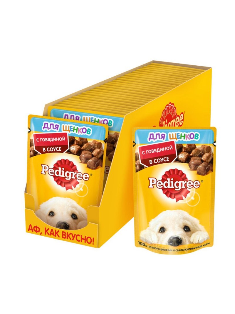 Корм для собак pedigree Mini паштет с говядиной 80 г