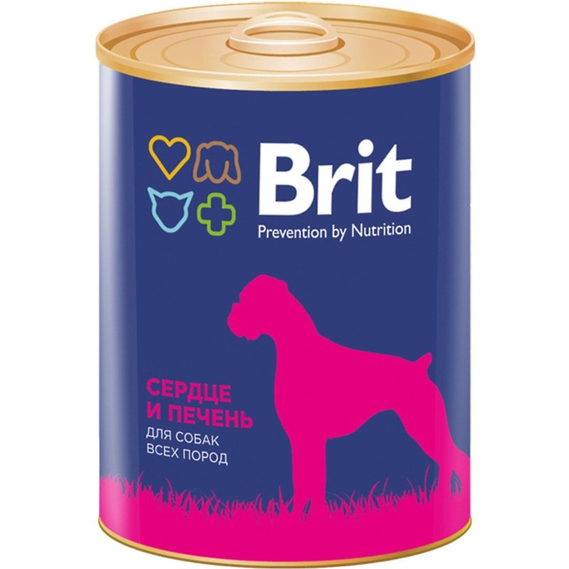 Корм для собак Brit сердце, печень 850г
