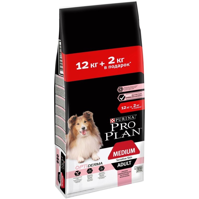 Pro Plan для собак средних пород OPTIDIGEST ягненок 12+2