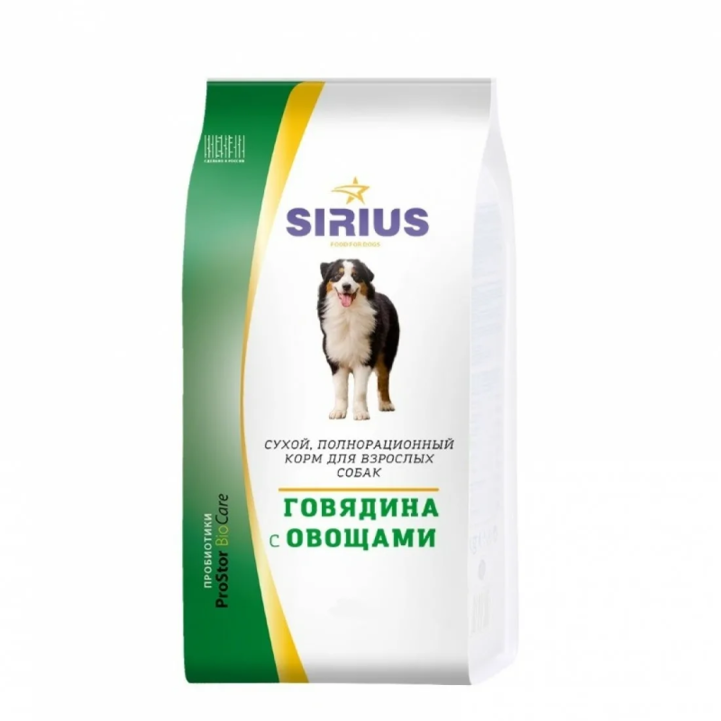 Корм для собак Sirius (3 кг) ягненок с рисом для взрослых собак
