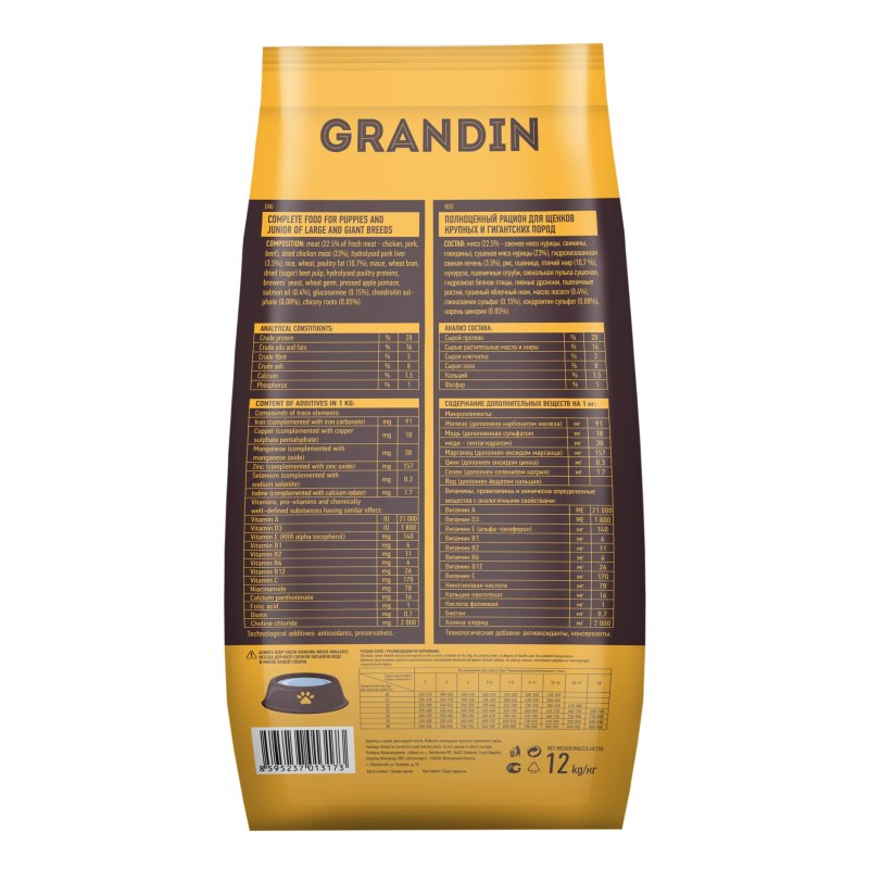 Grandin корм для собак Holistic