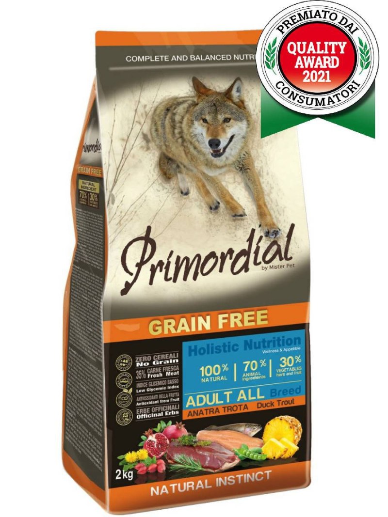 Корм для собак Primordial (12 кг) Adult all Breed утка, форель