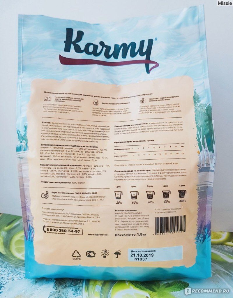 Корм Карми состав