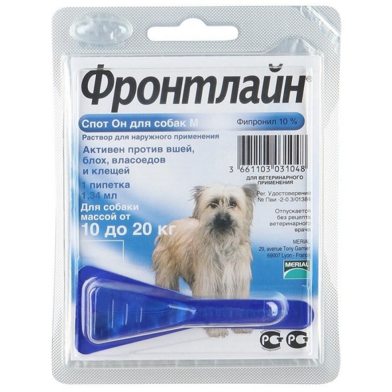 Фронтлайн спот он для собак m (10-20 кг)