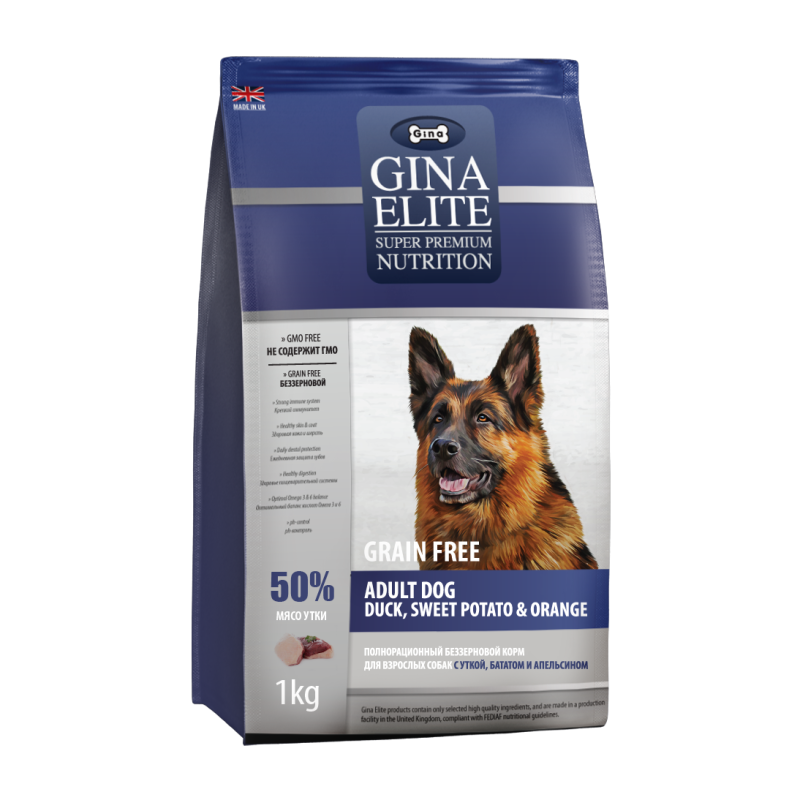 Корм для собак Gina Elite (12 кг) Grain free large Breed Dog Turkey, Sweet Potato & Cranberry