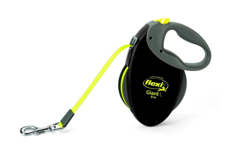 Flexi Рулетка giant Neon XL (от 50 кг) ремень 8 м черная