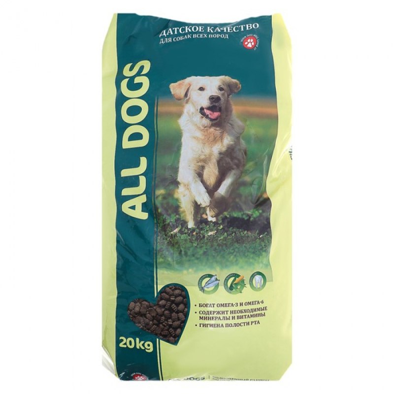 All Dogs корм сухой для взрослых собак 20 кг для