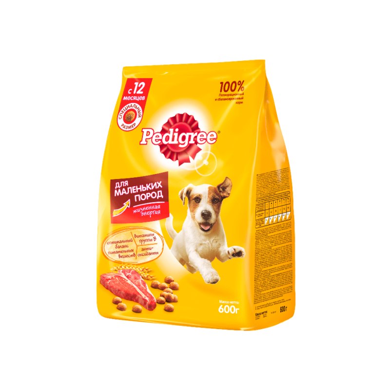 Pedigree для собак маленьких пород с говядиной 600 гр.