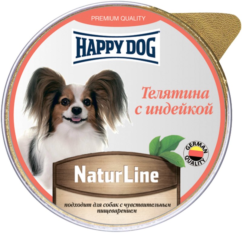 Хэппи дог Natur line консервы для собак индейка паштет 125 г
