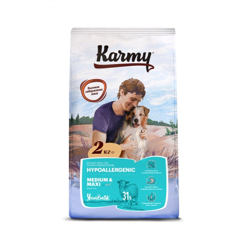 Корм для собак karmy (2 кг) Medium Adult индейка
