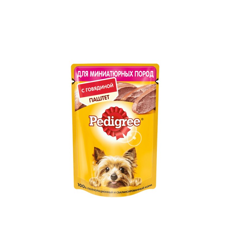Корм pedigreпаштет с курицей для взрослых собак миниатюрных пород, 80г