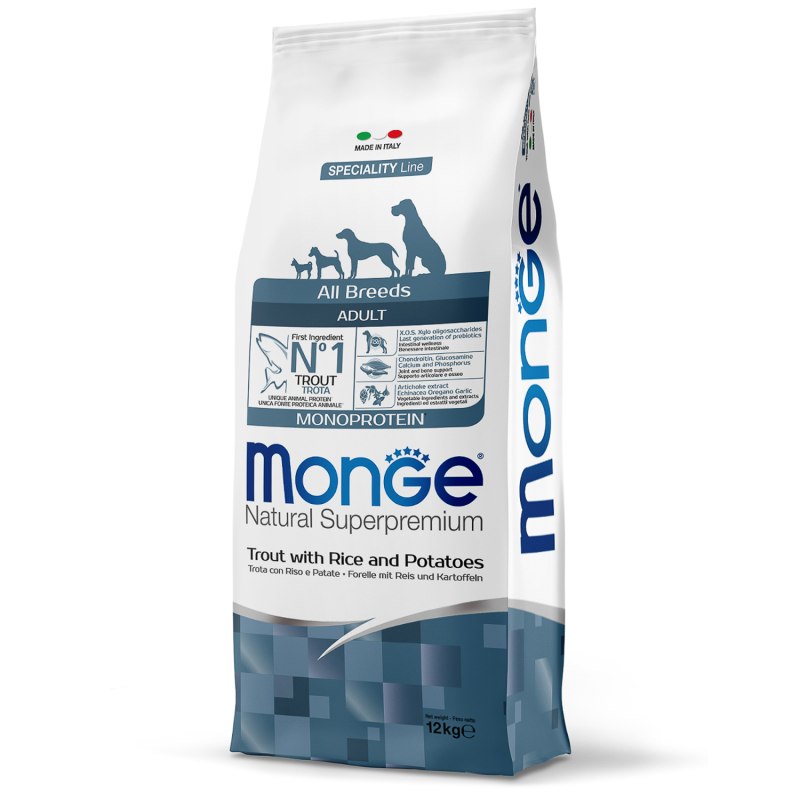Monge корм сухой для собак 12кг гипоаллергенный лосось с тунцом