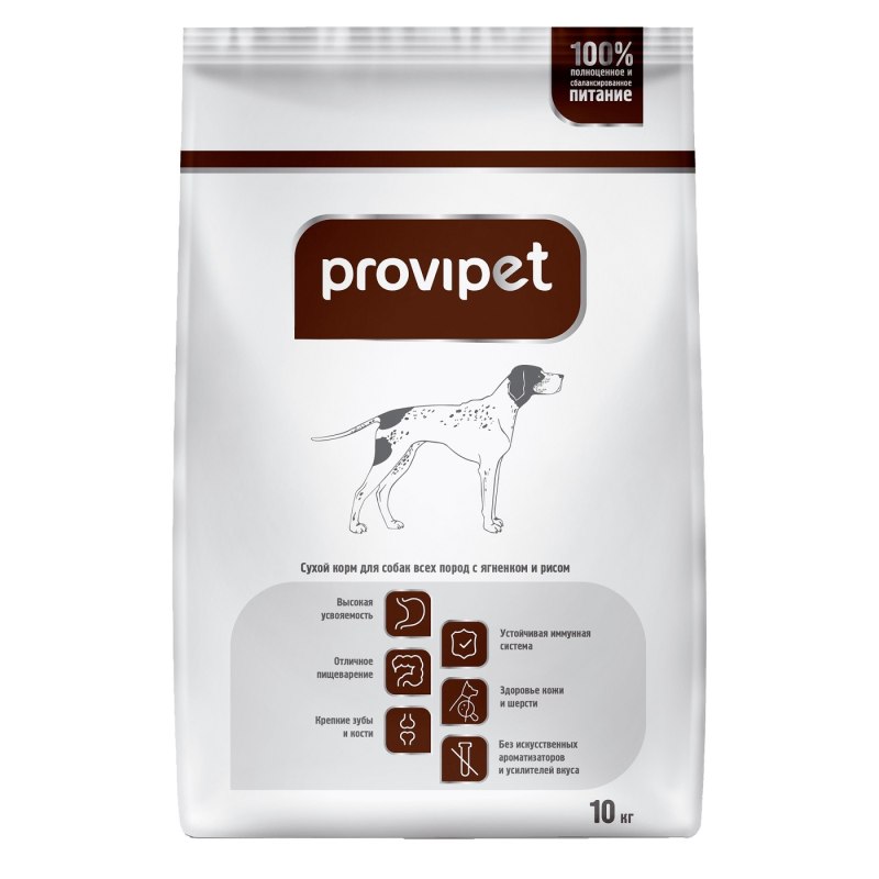 Корм для щенков с ягненком и рисом PROVIPET 10 кг.