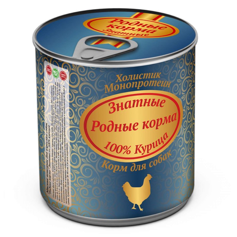 Родные корма 340 г знатные консервы 100 % конина для собак 1х12 1110985
