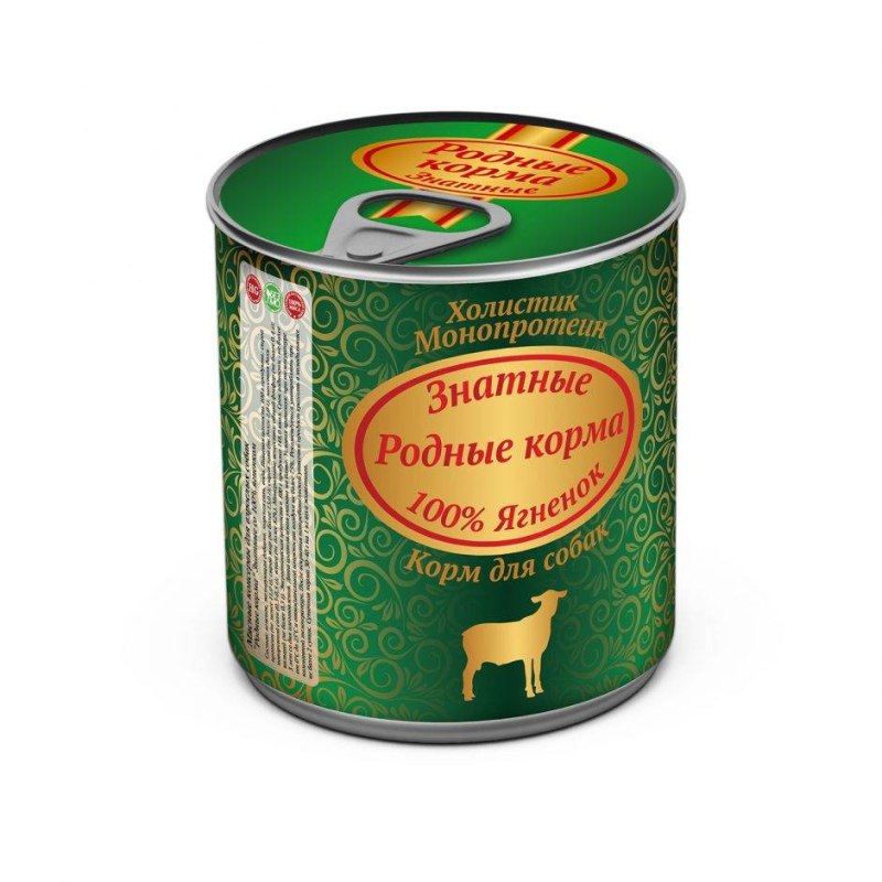 Родные корма 100% корм для собак ягнёнок: 340 гр
