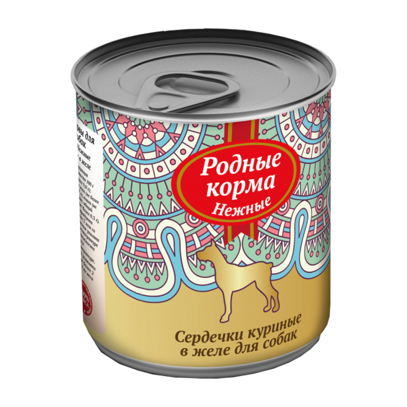 Корм для собак родные корма (0.24 кг) 12 шт. Нежные консервы для взрослых собак сердечки индюшиные