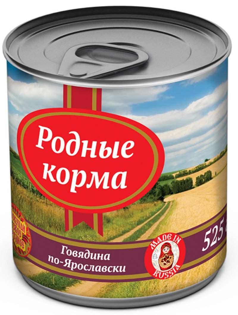 Корм для собак родные корма (0.525 кг) 1 шт. Говядина по-ярославски